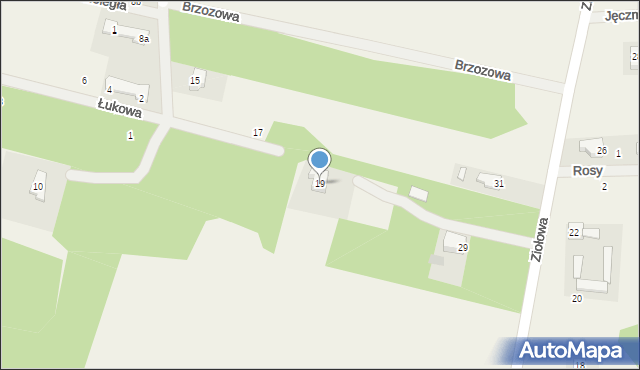 Żabia Wola, Brzozowa, 19, mapa Żabia Wola