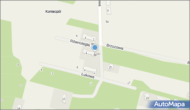Żabia Wola, Brzozowa, 8a, mapa Żabia Wola
