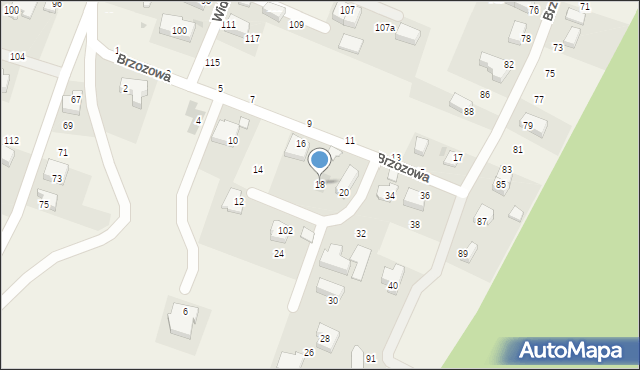 Zabierzów, Brzozowa, 18, mapa Zabierzów
