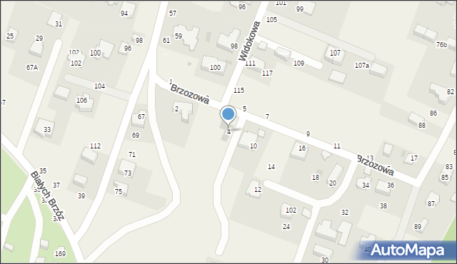 Zabierzów, Brzozowa, 4, mapa Zabierzów