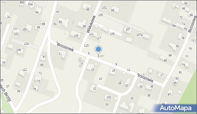 Zabierzów, Brzozowa, 7, mapa Zabierzów