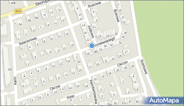 Ząbki, Broniewskiego Władysława, 20, mapa Ząbki