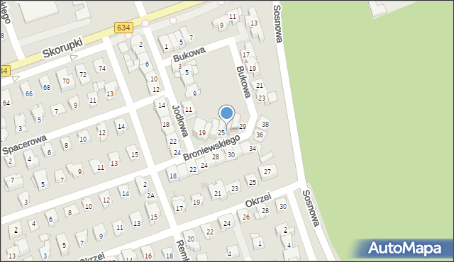 Ząbki, Broniewskiego Władysława, 27, mapa Ząbki