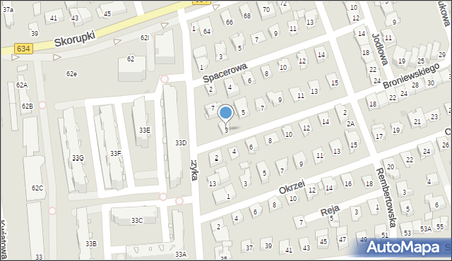 Ząbki, Broniewskiego Władysława, 3, mapa Ząbki