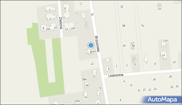 Zaborówek, Brzozowa, 15, mapa Zaborówek