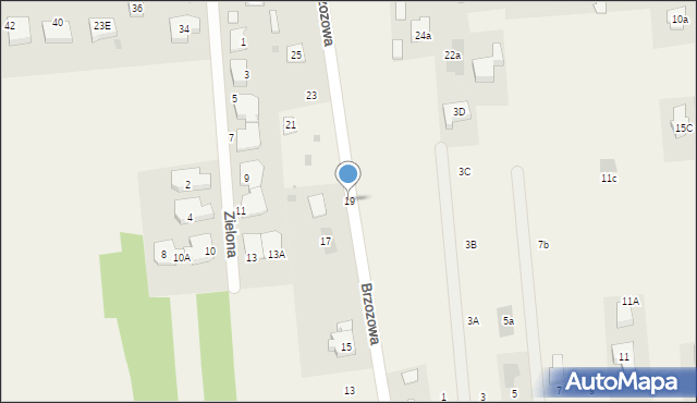 Zaborówek, Brzozowa, 19, mapa Zaborówek