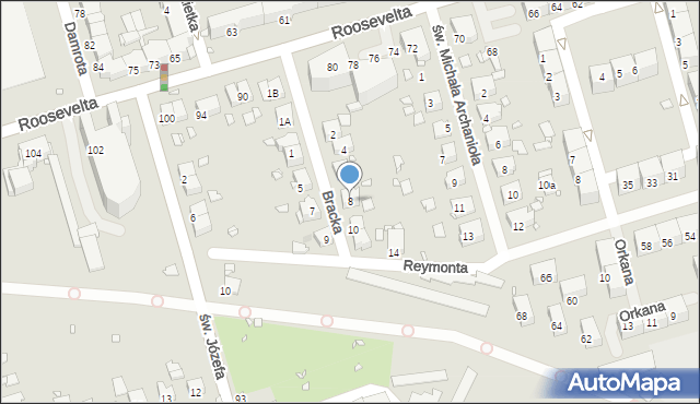 Zabrze, Bracka, 8, mapa Zabrza