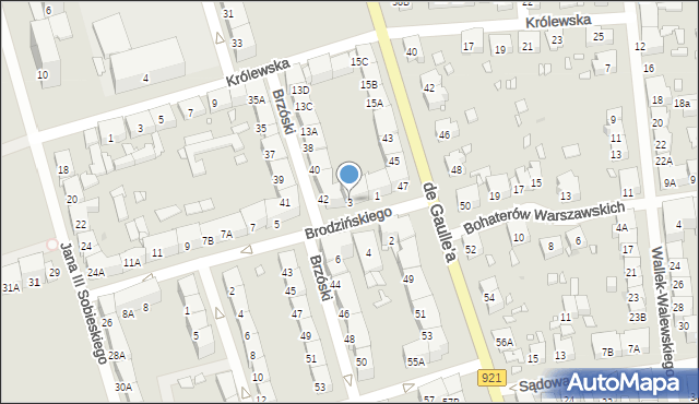 Zabrze, Brodzińskiego Kazimierza, 3, mapa Zabrza