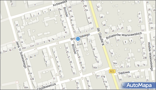 Zabrze, Brodzińskiego Kazimierza, 6, mapa Zabrza