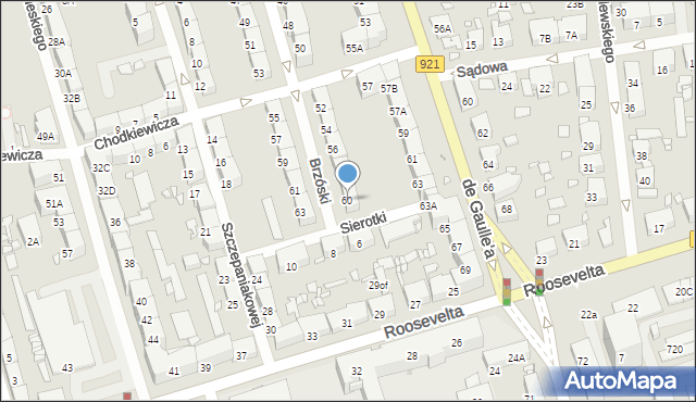 Zabrze, Brzóski Stanisława, ks., 60, mapa Zabrza