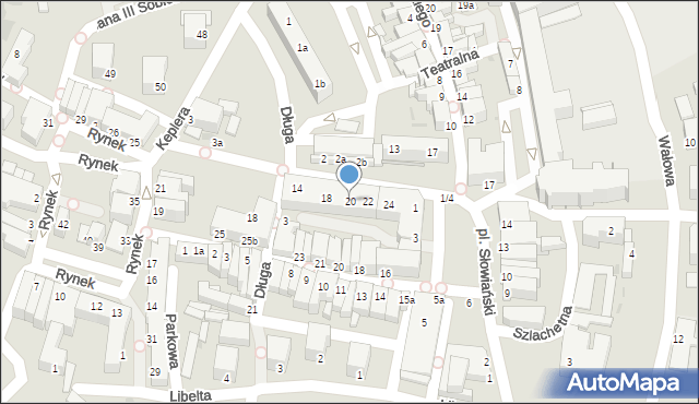 Żagań, Bracka, 20, mapa Żagań