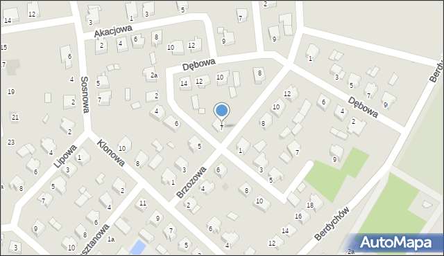 Zagórów, Brzozowa, 7, mapa Zagórów