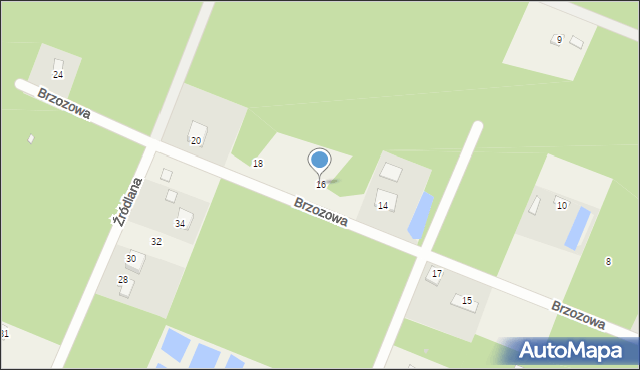 Zagórze, Brzozowa, 16, mapa Zagórze