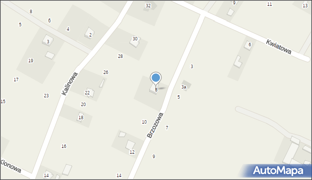 Zagrody, Brzozowa, 8, mapa Zagrody