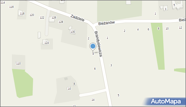 Zakliczyn, Brandysiewicza Wojciecha, ks., 4, mapa Zakliczyn