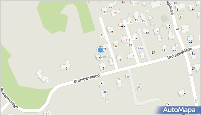 Zakopane, Broniewskiego Władysława, 5A, mapa Zakopanego
