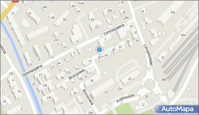 Zakopane, Brzozowa, 10, mapa Zakopanego