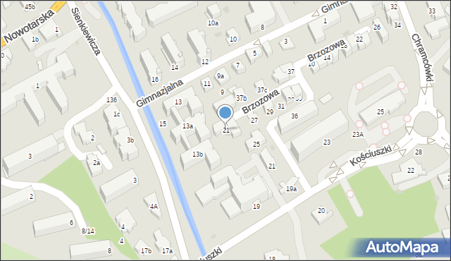 Zakopane, Brzozowa, 21, mapa Zakopanego