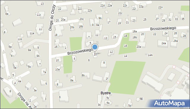 Zakopane, Brzozowskiego Tadeusza, 10, mapa Zakopanego