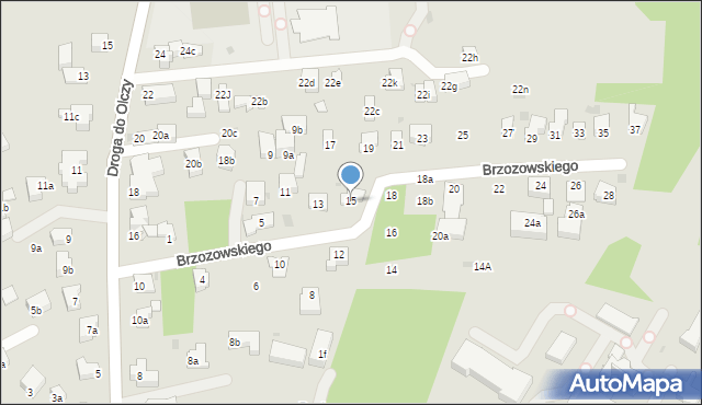 Zakopane, Brzozowskiego Tadeusza, 15, mapa Zakopanego