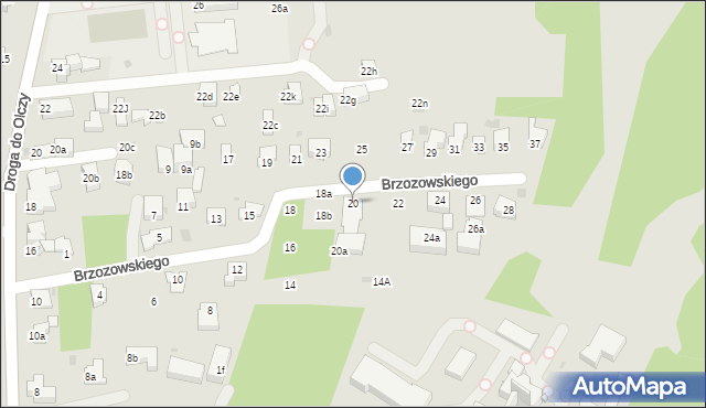 Zakopane, Brzozowskiego Tadeusza, 20, mapa Zakopanego
