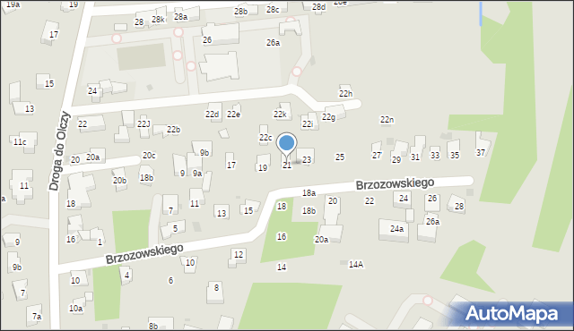 Zakopane, Brzozowskiego Tadeusza, 21, mapa Zakopanego