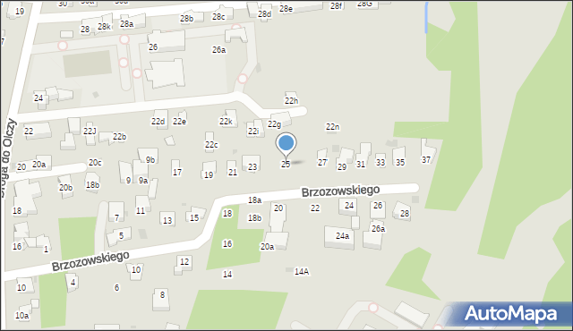 Zakopane, Brzozowskiego Tadeusza, 25, mapa Zakopanego