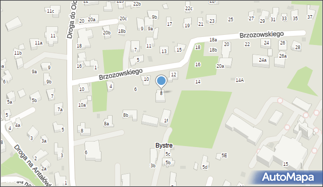 Zakopane, Brzozowskiego Tadeusza, 8, mapa Zakopanego