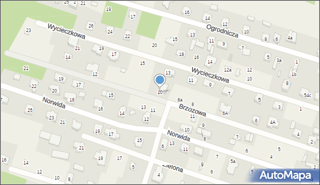 Żakowice, Brzozowa, 10, mapa Żakowice