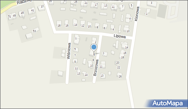 Zakrzewo, Brzozowa, 6, mapa Zakrzewo