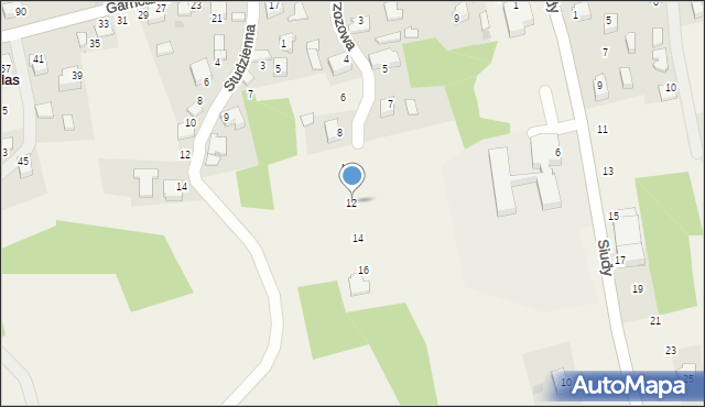 Zalas, Brzozowa, 12, mapa Zalas