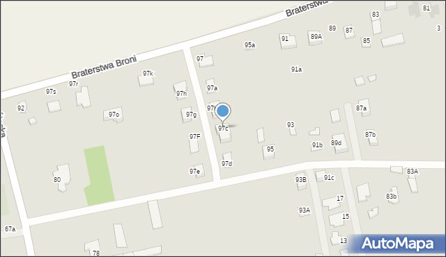 Zamość, Braterstwa Broni, 97c, mapa Zamościa