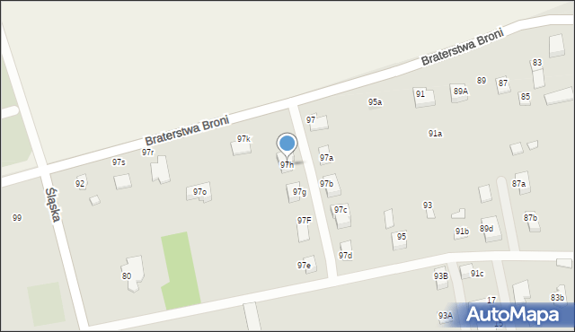 Zamość, Braterstwa Broni, 97h, mapa Zamościa