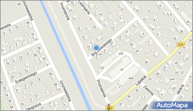 Zamość, Broniewskiego Władysława, 2, mapa Zamościa