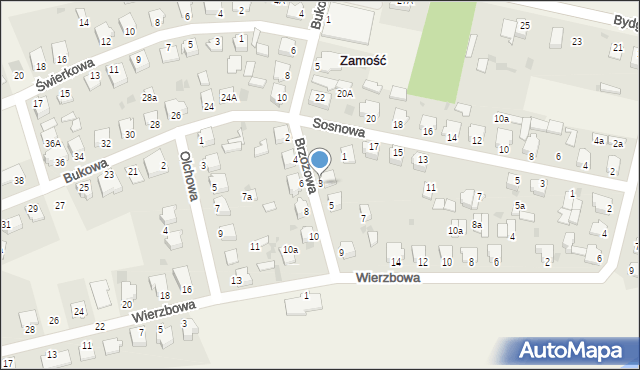 Zamość, Brzozowa, 3, mapa Zamościa