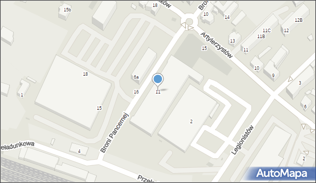 Żary, Broni Pancernej, 11, mapa Żary