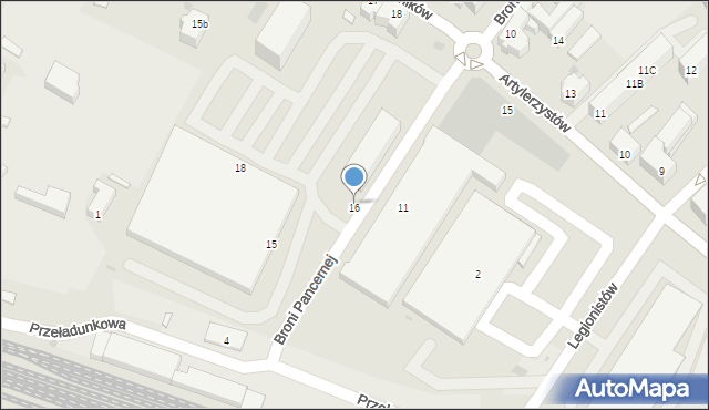 Żary, Broni Pancernej, 16, mapa Żary