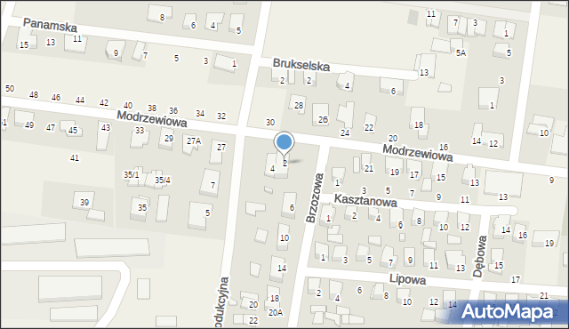 Zaścianki, Brzozowa, 2, mapa Zaścianki