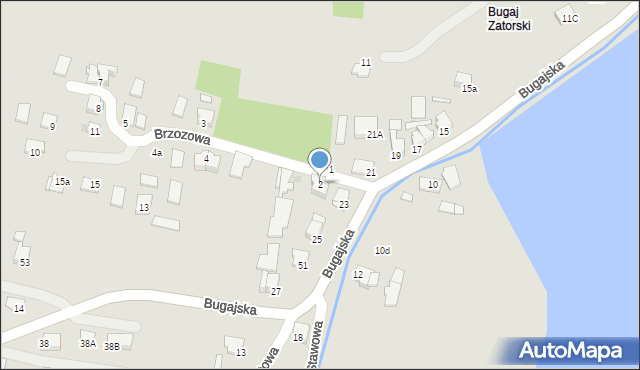 Zator, Brzozowa, 2, mapa Zator