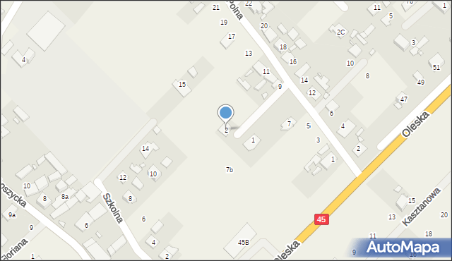 Zawada, Brzozowa, 2, mapa Zawada