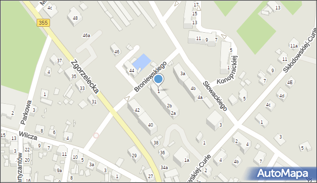 Zawidów, Broniewskiego Władysława, 1, mapa Zawidów