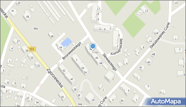 Zawidów, Broniewskiego Władysława, 3b, mapa Zawidów