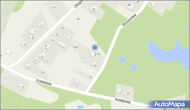 Zawodzie, Brzozowa, 1, mapa Zawodzie