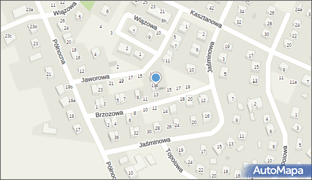 Zblewo, Brzozowa, 13a, mapa Zblewo