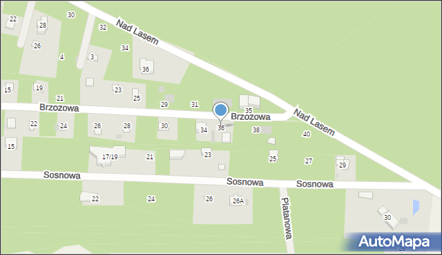 Żelechów, Brzozowa, 36, mapa Żelechów