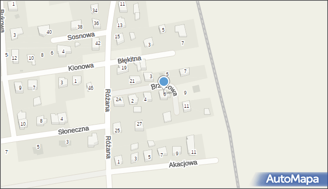 Żelistrzewo, Brzozowa, 6, mapa Żelistrzewo