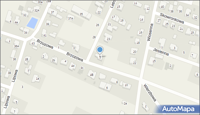 Żerniki Wrocławskie, Brzozowa, 5, mapa Żerniki Wrocławskie