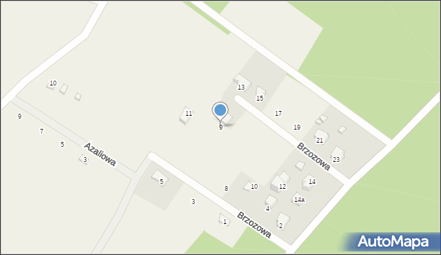 Zgorzałe, Brzozowa, 9, mapa Zgorzałe