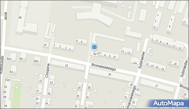 Zgorzelec, Broniewskiego Władysława, 7A, mapa Zgorzelec