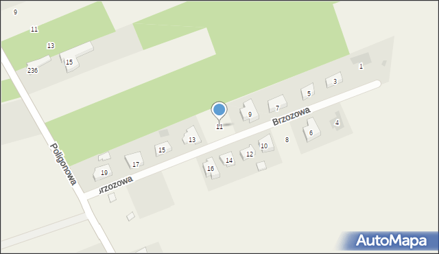Zielkowice, Brzozowa, 11, mapa Zielkowice